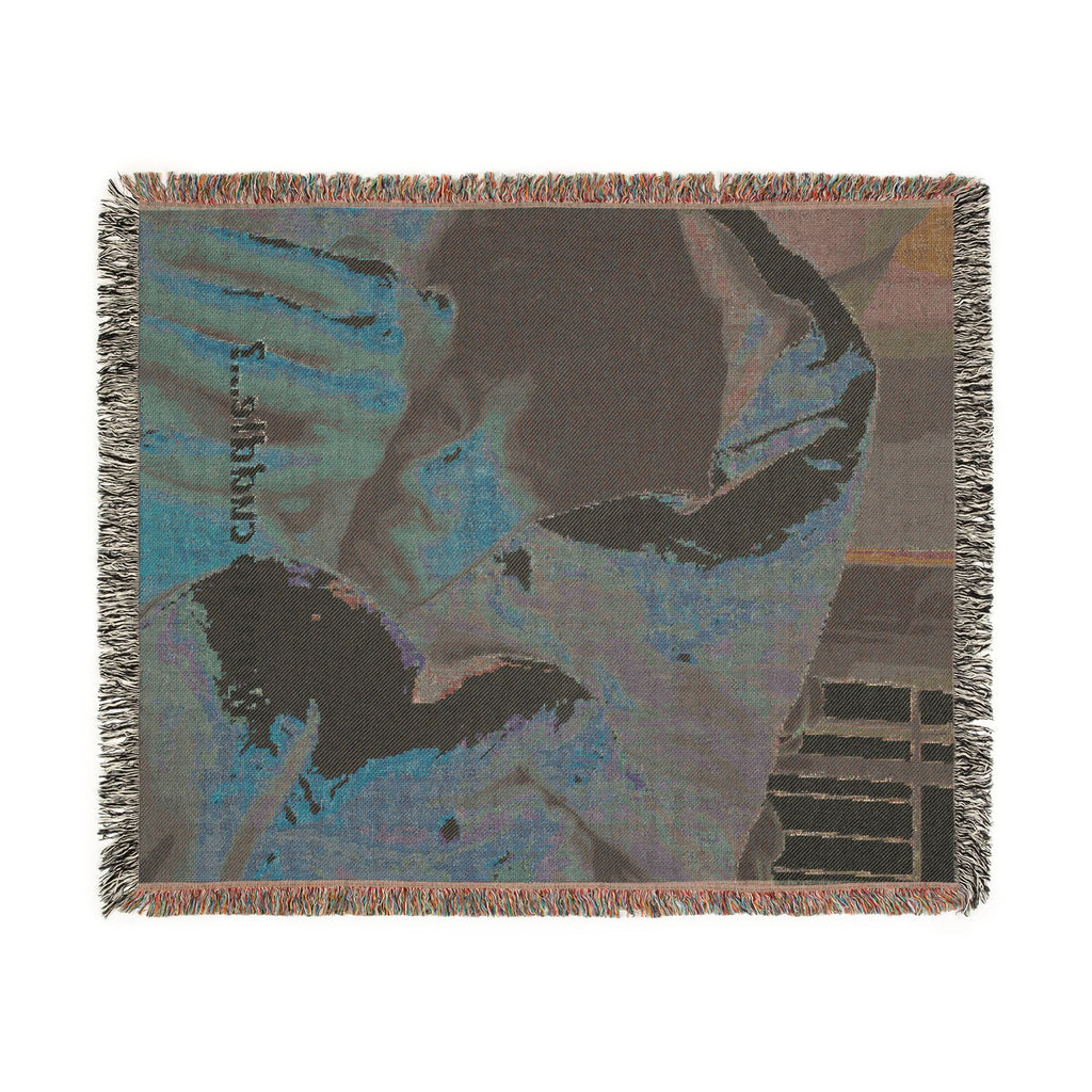 Woven Blanket — 'Want to Cuddle?' Cozy Throw Blanket with Romantic Couple Design