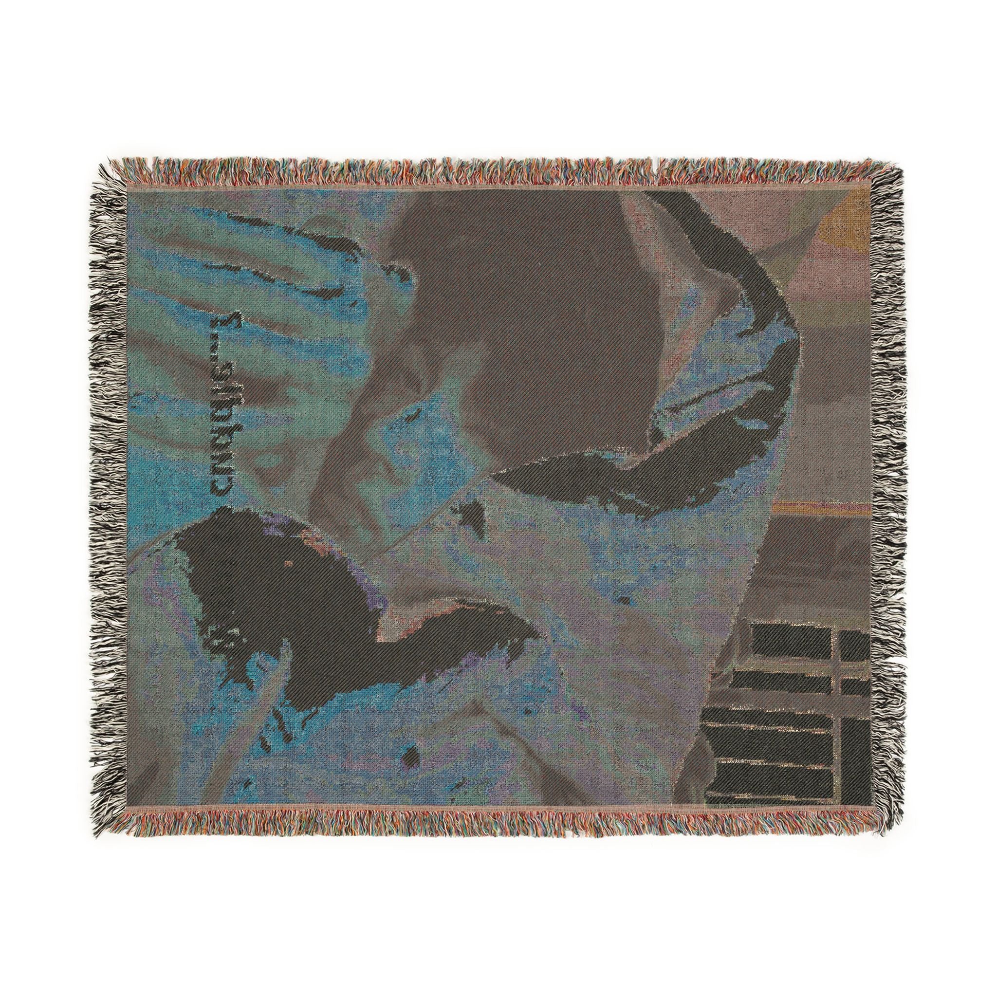 Woven Blanket — 'Want to Cuddle?' Cozy Throw Blanket with Romantic Couple Design