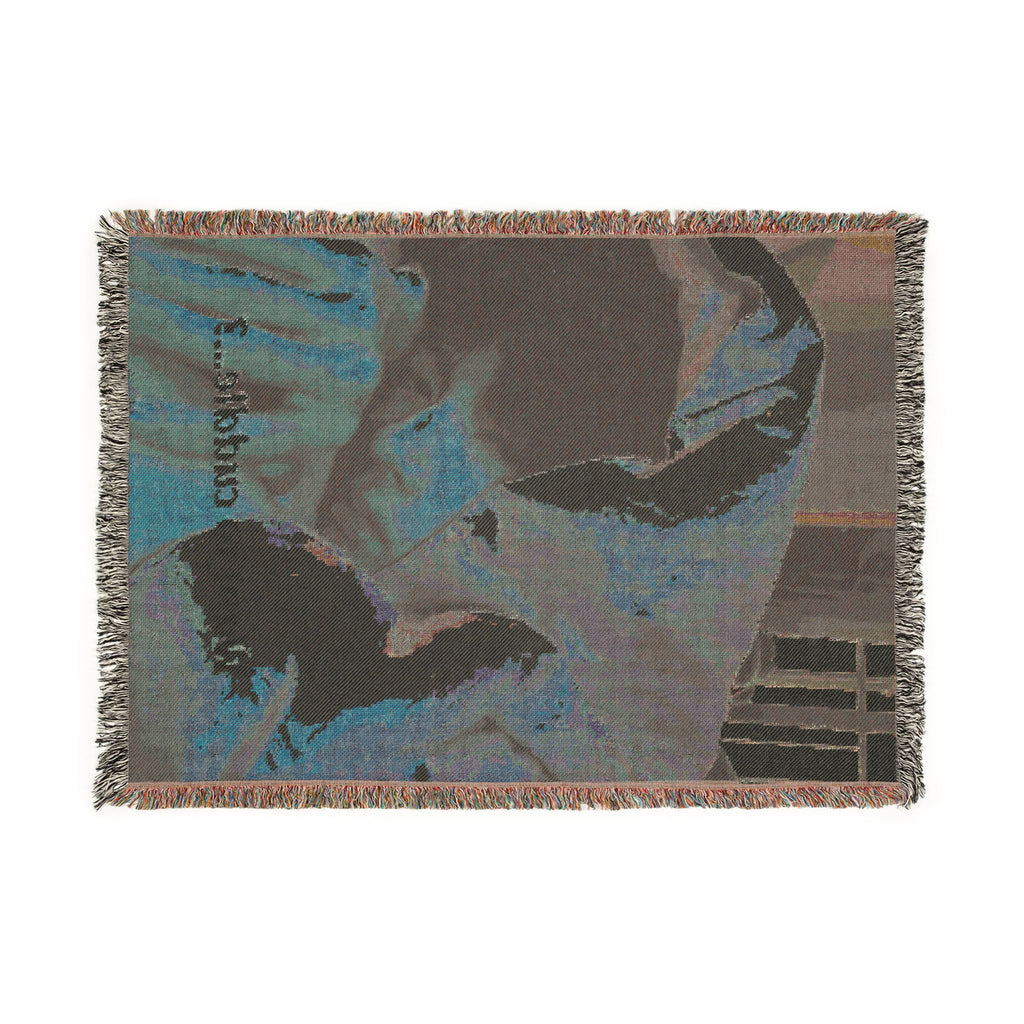 Woven Blanket — 'Want to Cuddle?' Cozy Throw Blanket with Romantic Couple Design