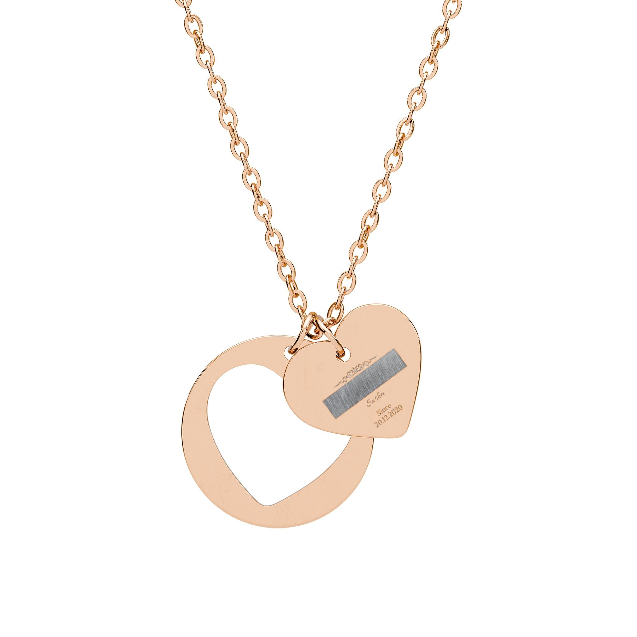 Necklace with your Eyes - Engravable Heart Cutout Necklace — Personalized Heart Pendant