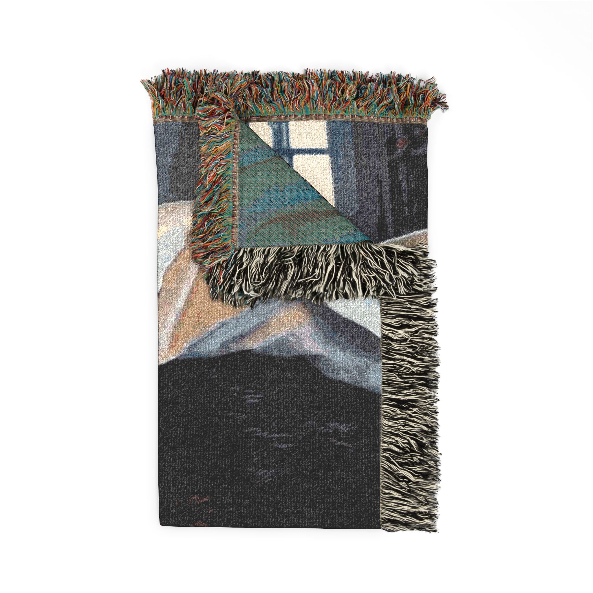 Woven Blanket — 'Want to Cuddle?' Cozy Throw Blanket with Romantic Couple Design