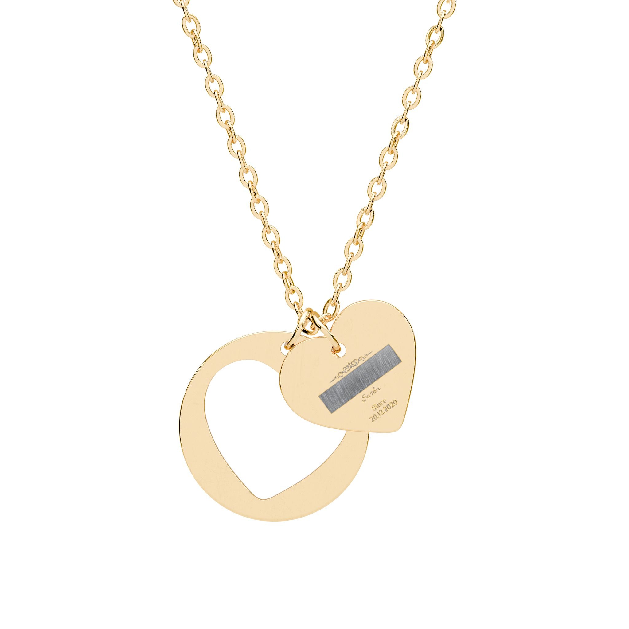 Necklace with your Eyes - Engravable Heart Cutout Necklace — Personalized Heart Pendant