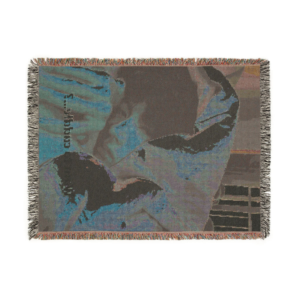 Woven Blanket — 'Want to Cuddle?' Cozy Throw Blanket with Romantic Couple Design