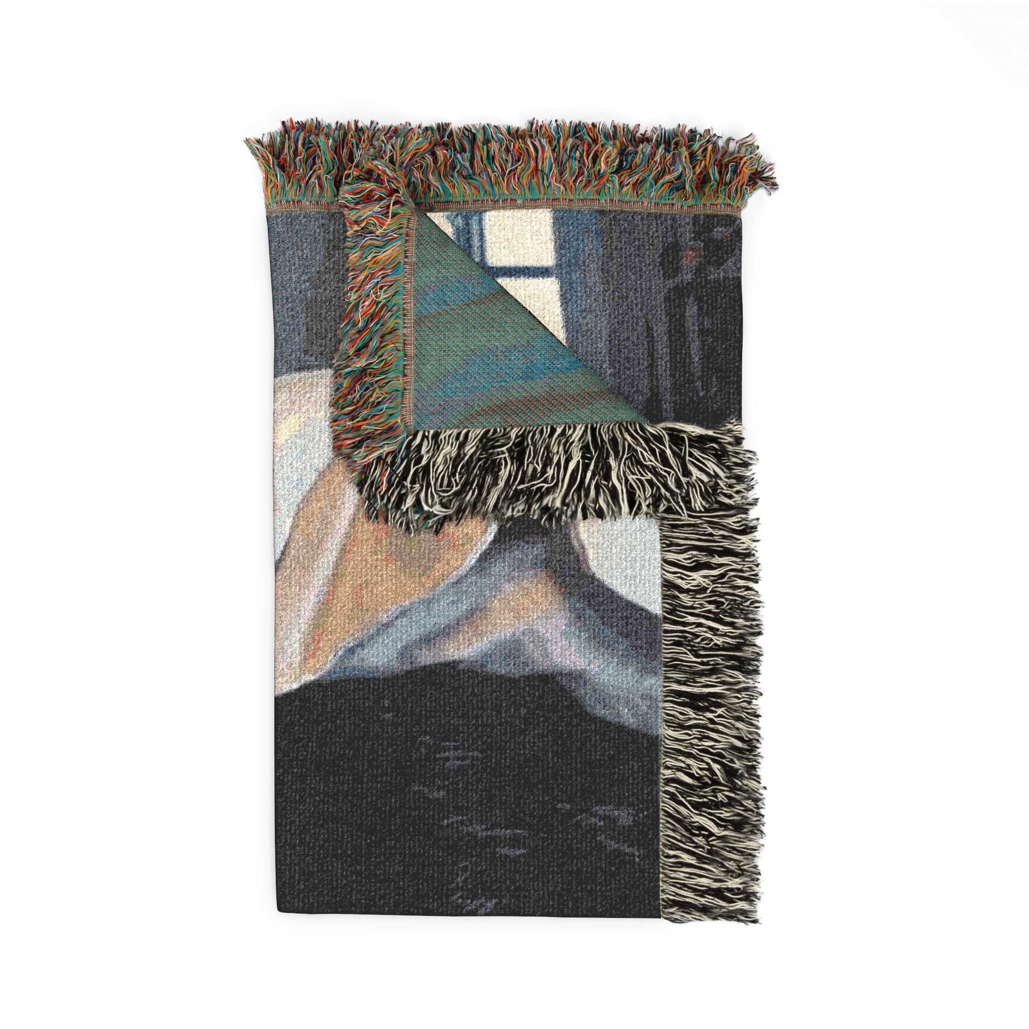 Woven Blanket — 'Want to Cuddle?' Cozy Throw Blanket with Romantic Couple Design